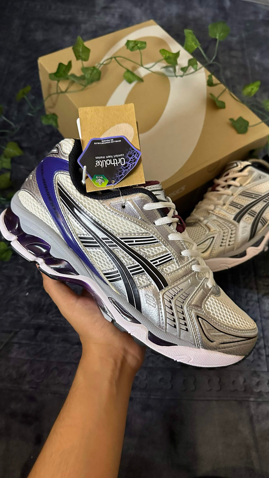 ASICS GEL-KAYANO 14 – White / Black / Dark Grape