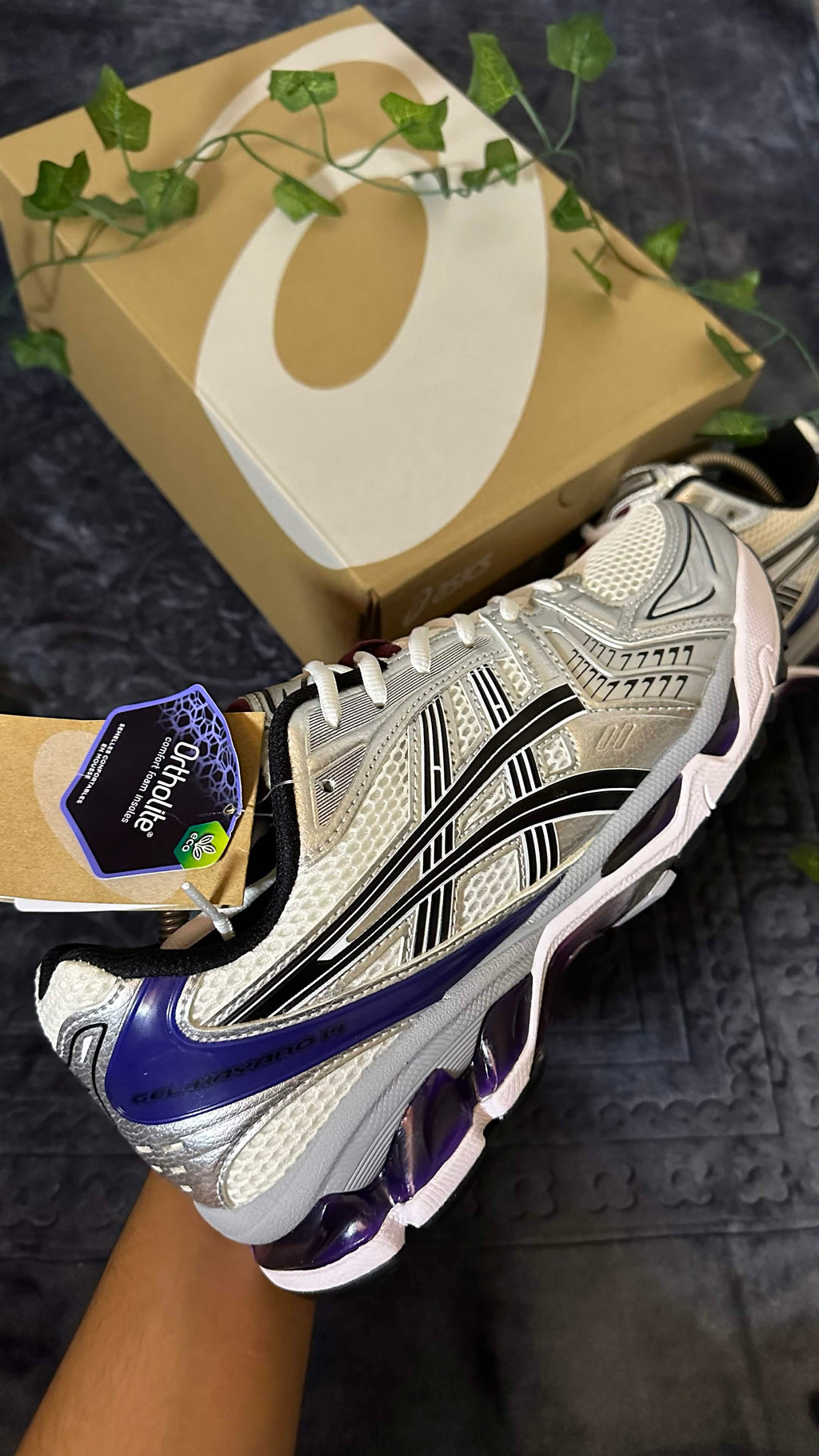 ASICS GEL-KAYANO 14 – White / Black / Dark Grape