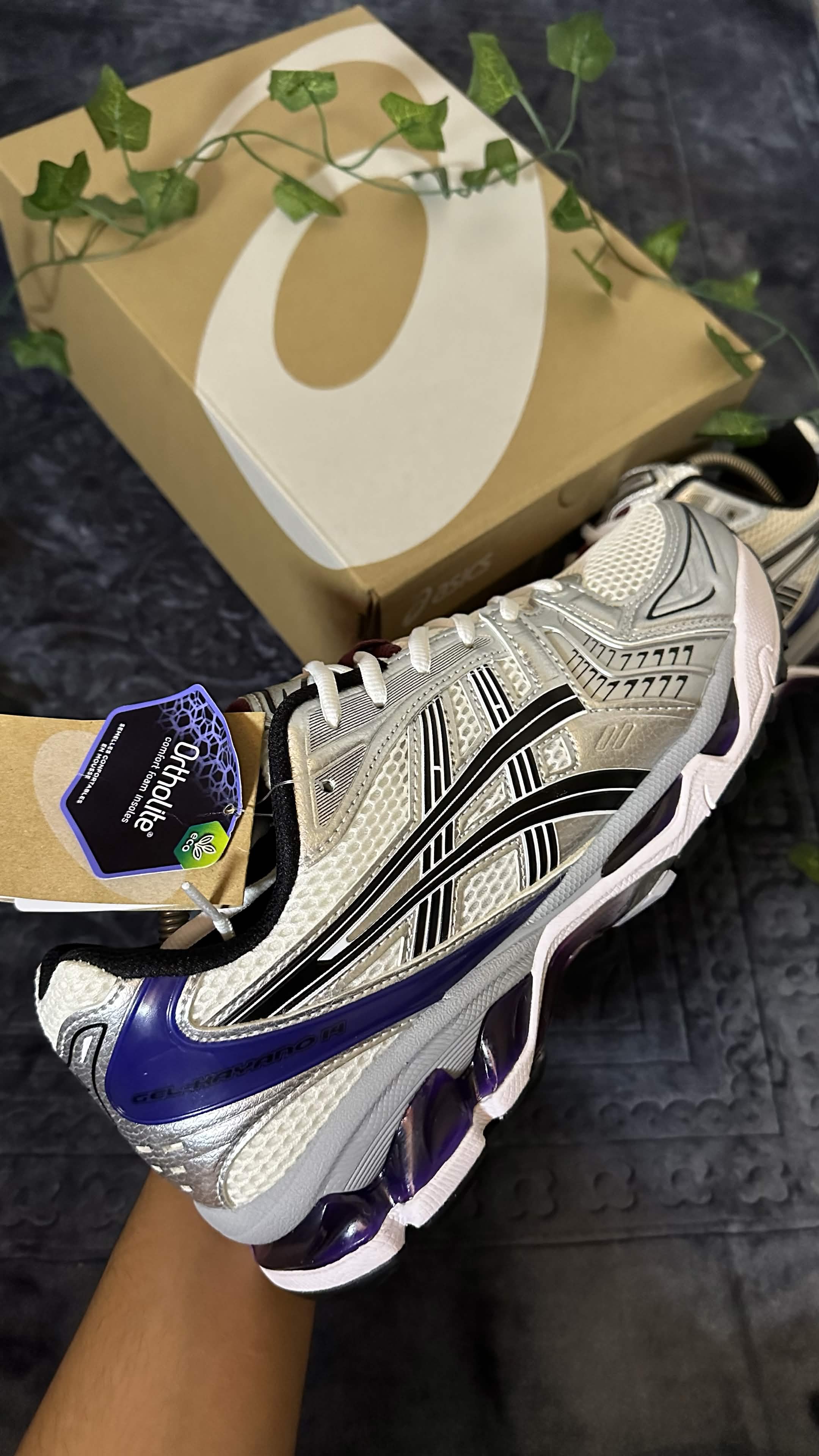 ASICS GEL-KAYANO 14 – White / Black / Dark Grape
