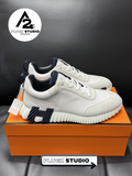 Hermès Bouncing Leather & Suede – Blanc / Bleu Marine / Blanc Cassé