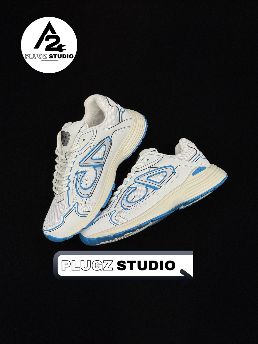 Dior B30 – White / Dior Grey / Azure Blue