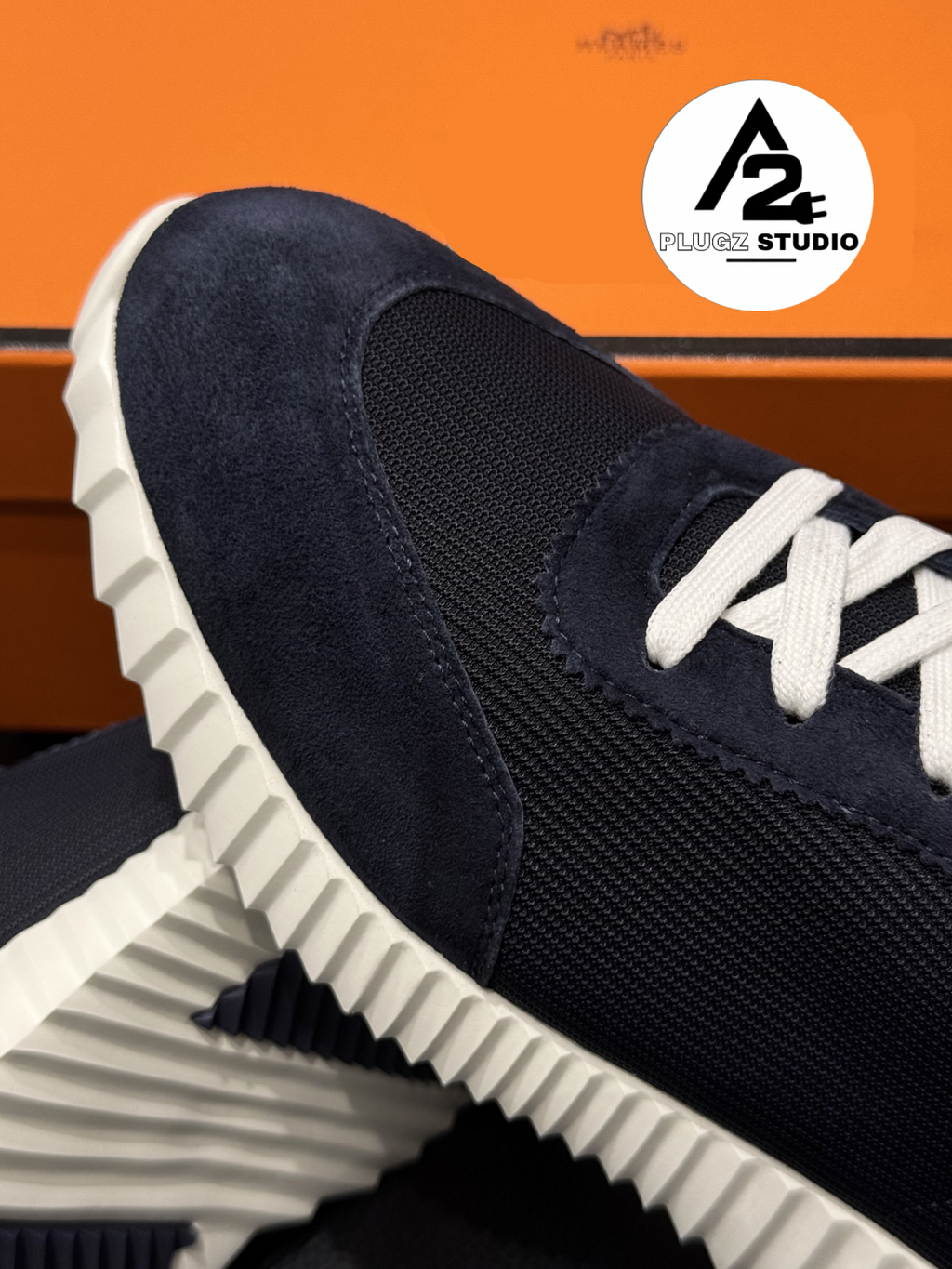 Hermès Bouncing – Navy / Blanc