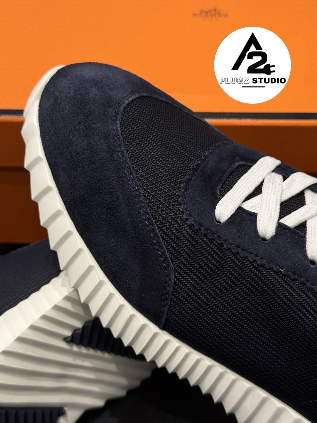 Hermès Bouncing – Navy / Blanc