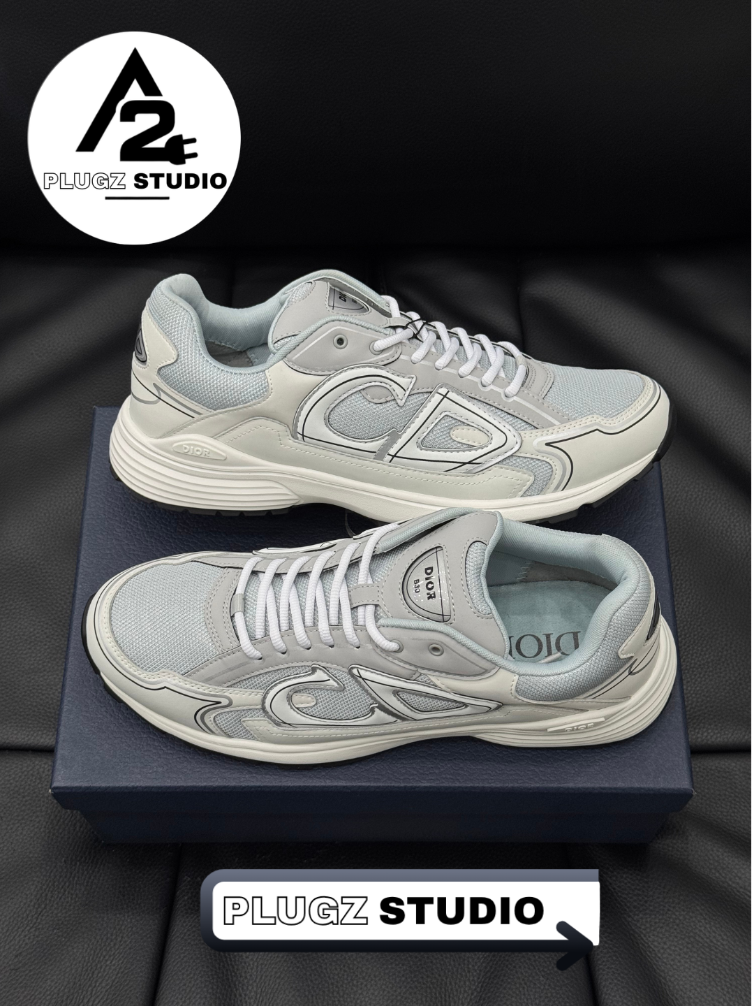 Dior B30 – White / Light Blue / Grey