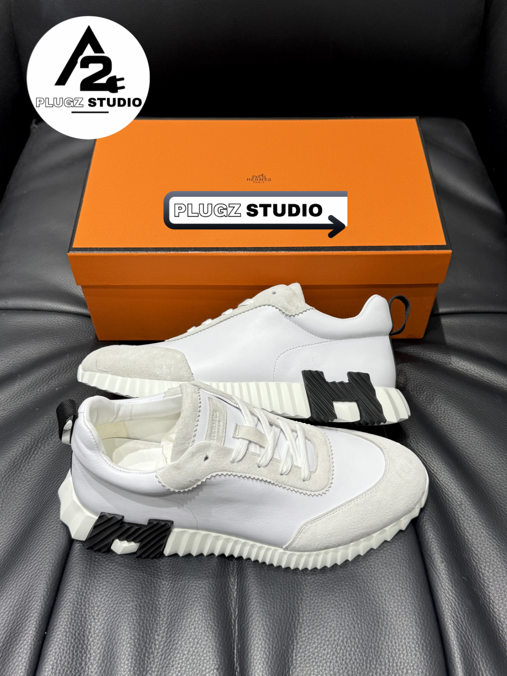 Hermès Bouncing – Blanc / Noir