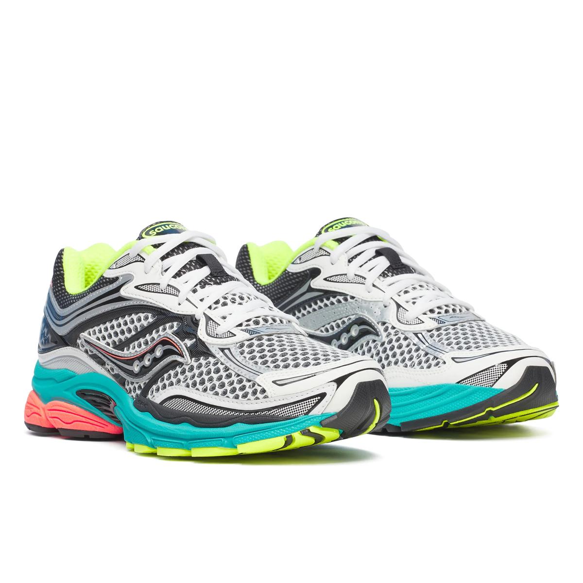 Saucony ProGrid Omni 9 – White / Teal / Neon