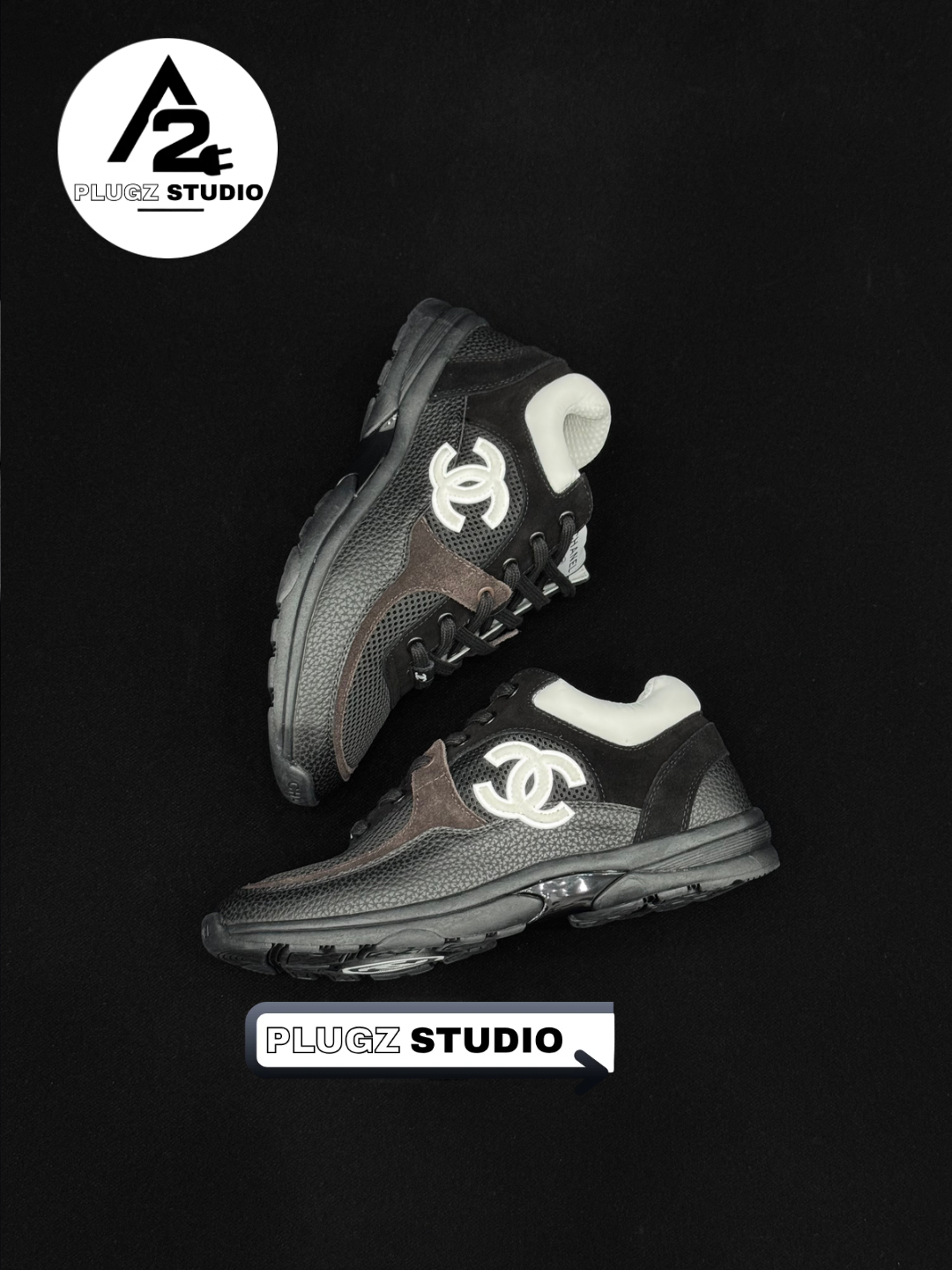 Chanel CC Mesh Runner – Noir / Blanc