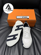 Hermès Bouncing Leather & Suede – Blanc / Bleu Marine / Blanc Cassé