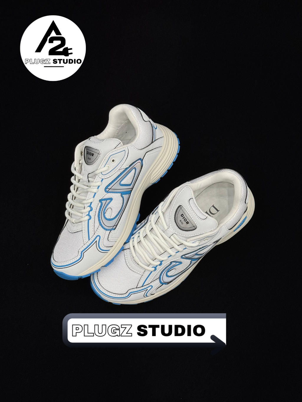 Dior B30 – White / Dior Grey / Azure Blue