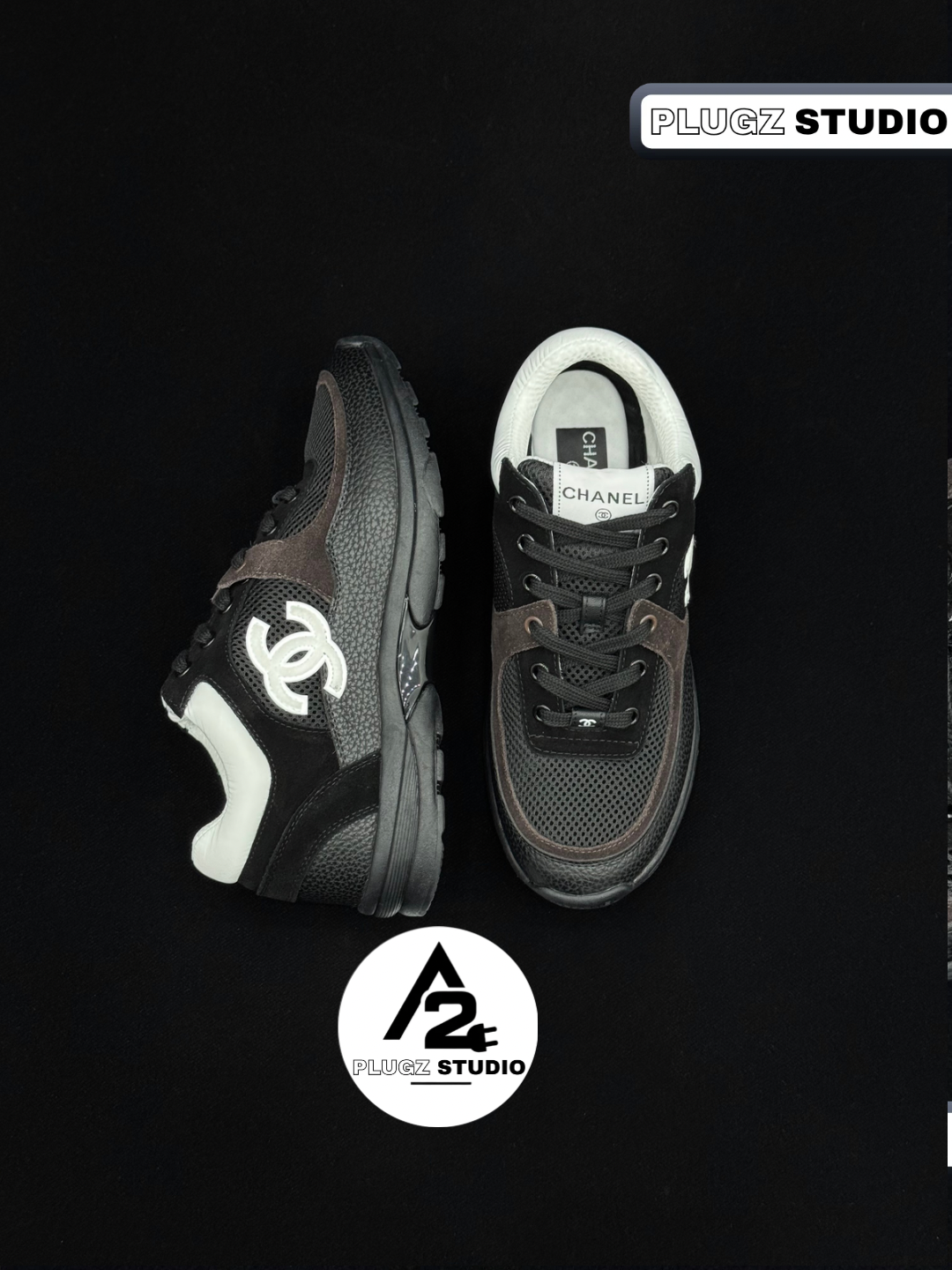 Chanel CC Mesh Runner – Noir / Blanc