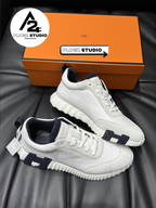 Hermès Bouncing Leather & Suede – Blanc / Bleu Marine / Blanc Cassé